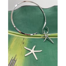 15" S hook brass choker necklace with silver plated pendant/pin